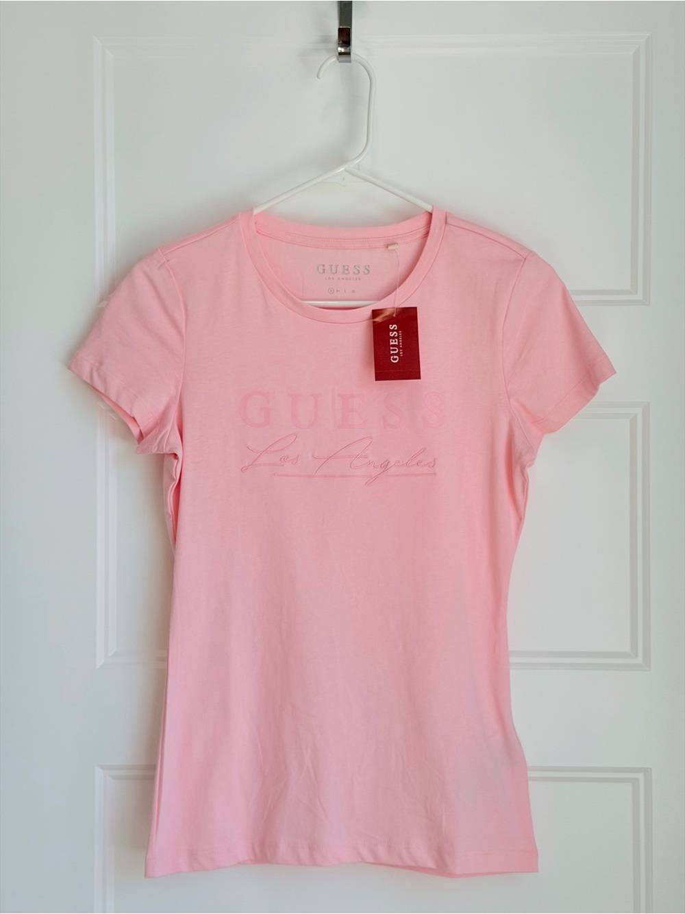 GUESS Pink Short-Sleeve Logo Tee